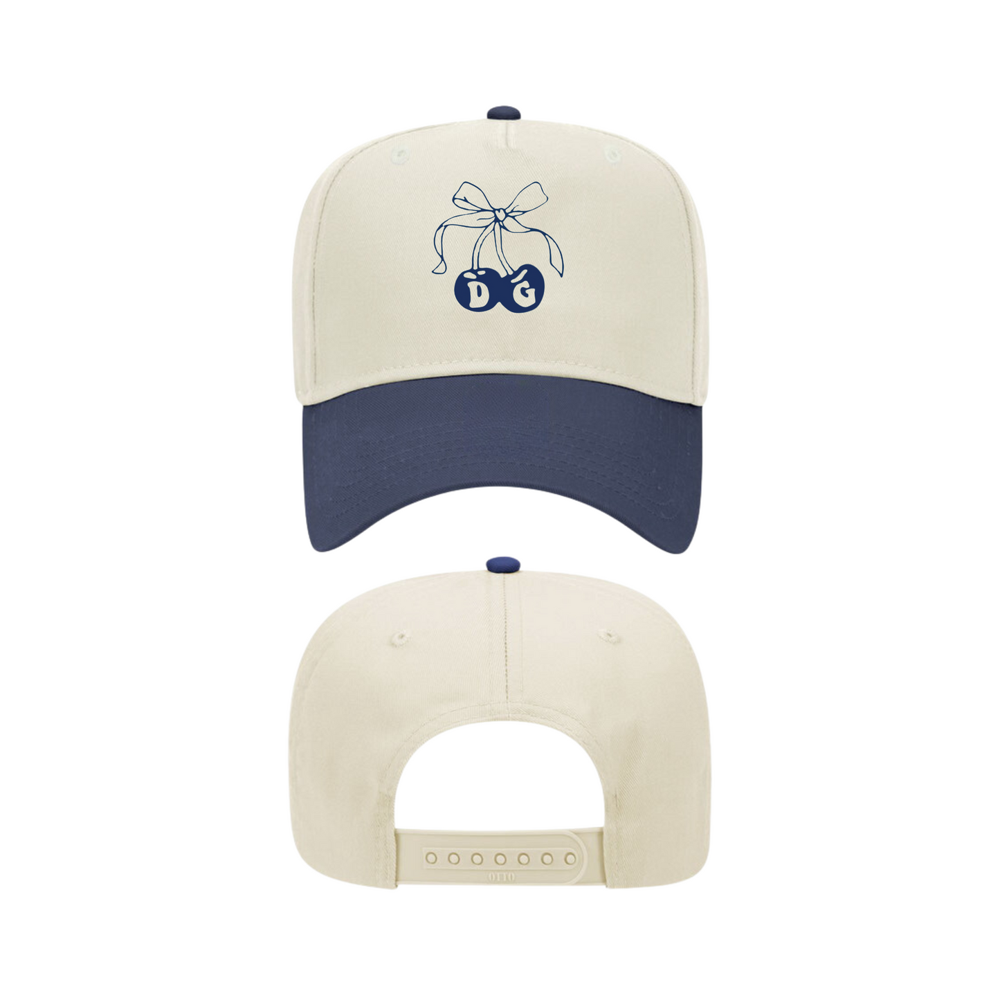 Delta Gamma DG Cherry Hat - Natural/Navy