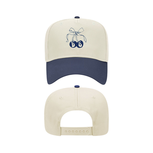 Delta Gamma DG Cherry Hat - Natural/Navy