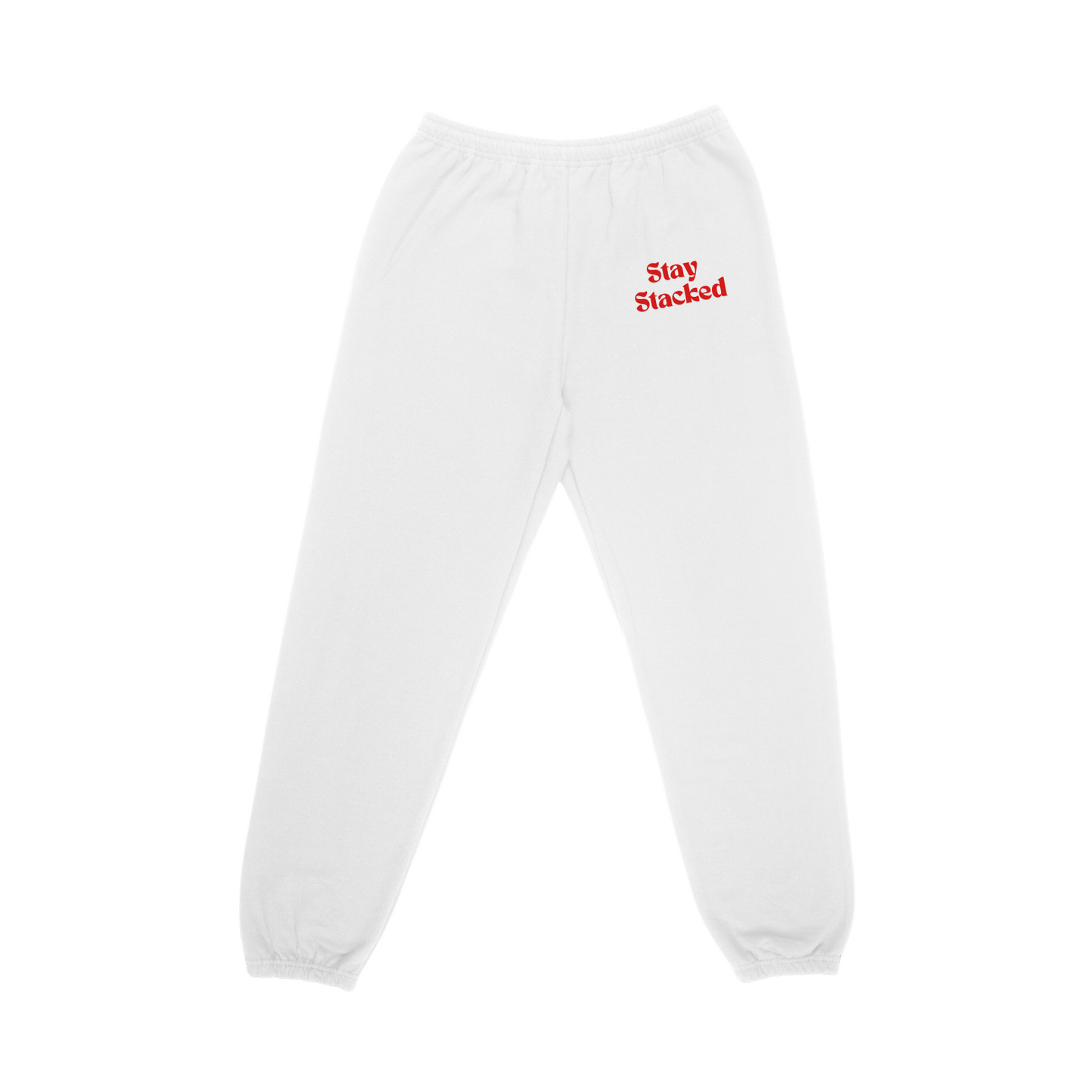 The Sick and Stacked Society - Summer Star Hoodie / Cuffed Leg Sweatpants Set (White/Red)