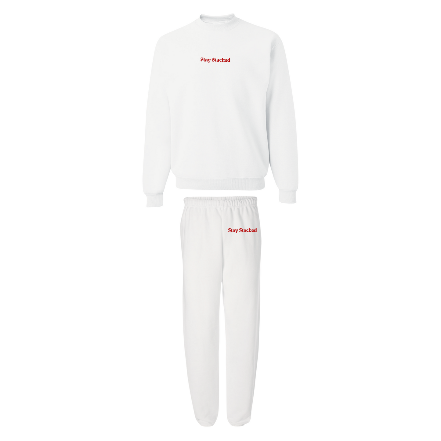 The Sick and Stacked Society - Summer Crewneck / Sweatpants Set (White)