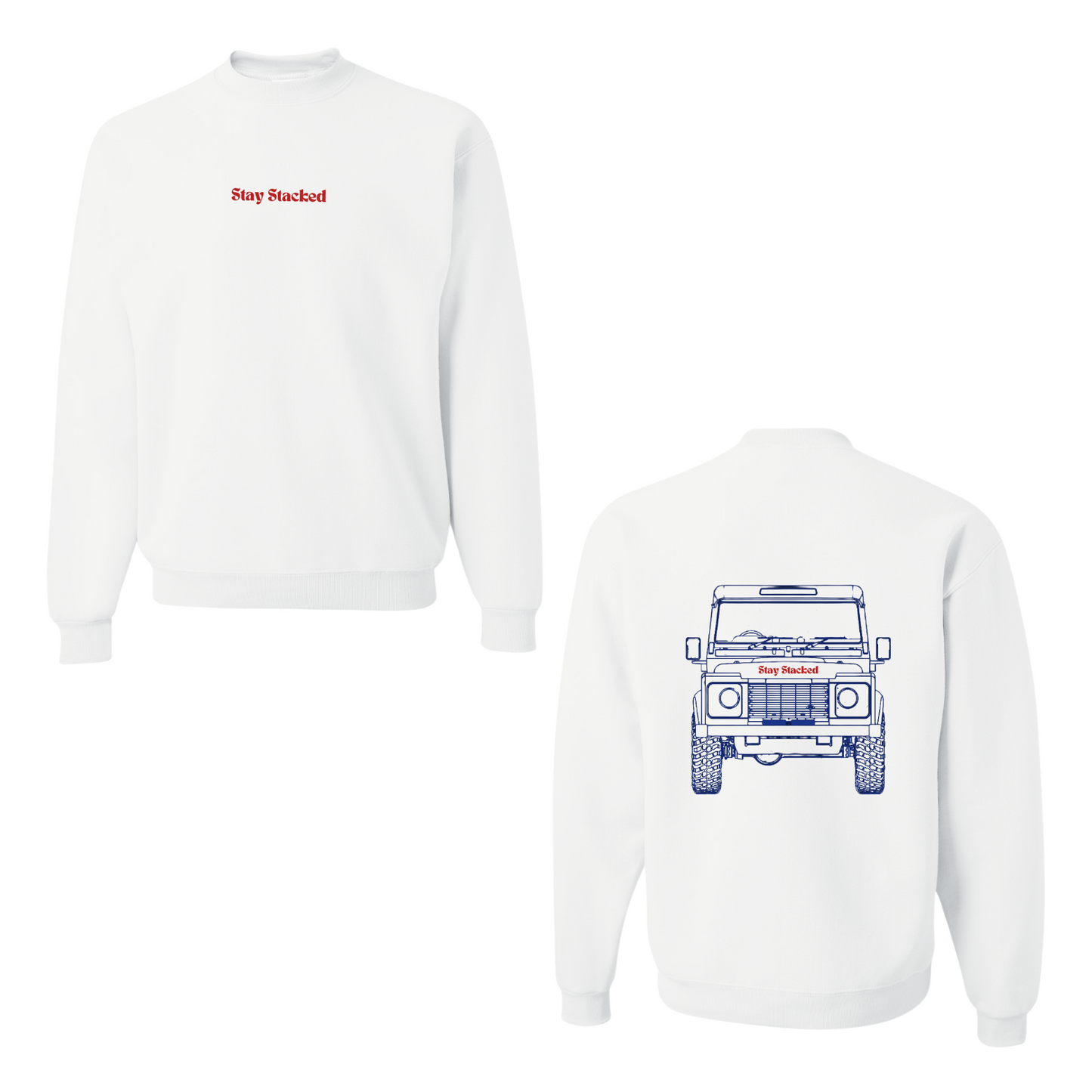 The Sick and Stacked Society - Summer Crewneck / Sweatpants Set (White)
