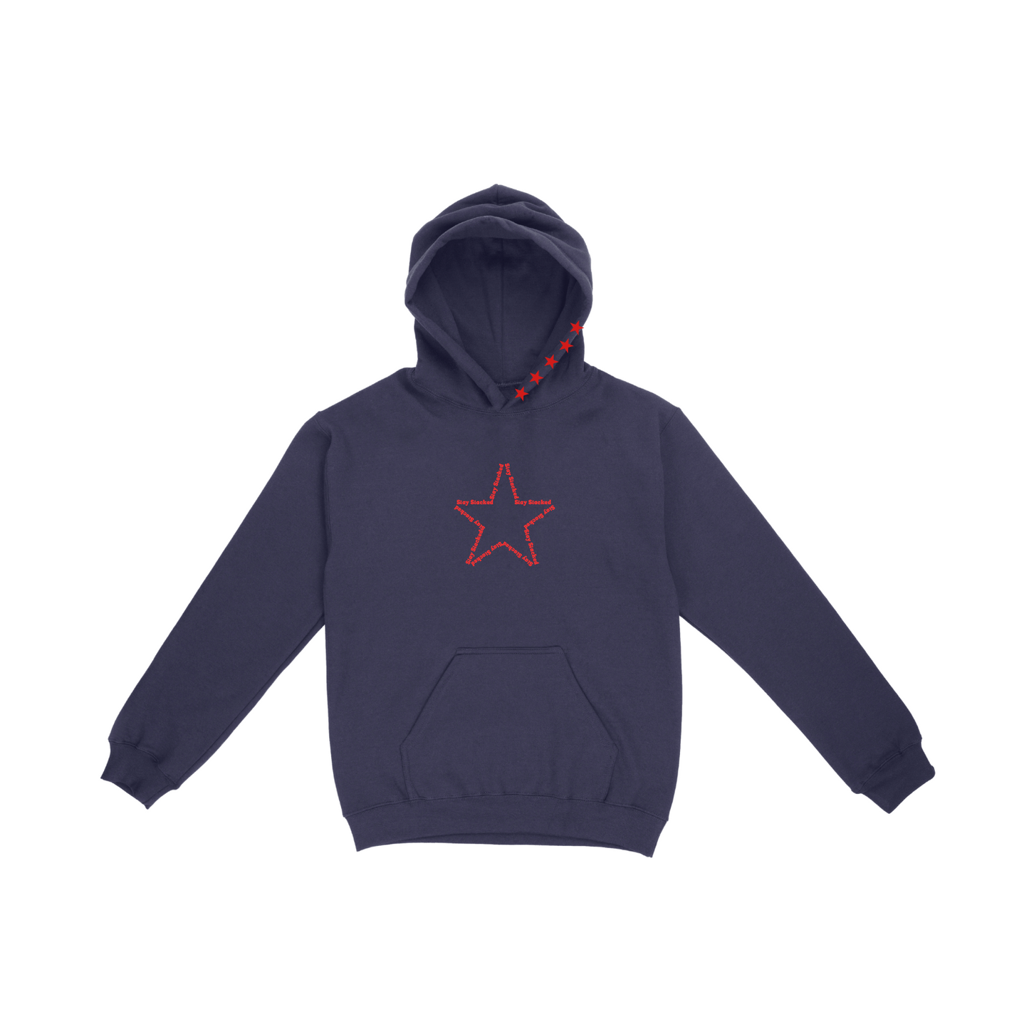 The Sick and Stacked Society - Summer Star Hoodie (Navy w/Red)