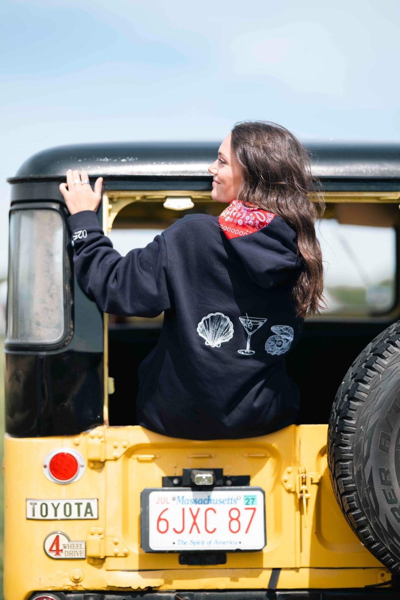 30 miles out bandana hoodie