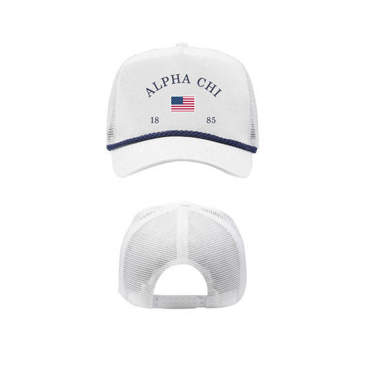 Alpha Chi American Beauty 1885 Hat - White