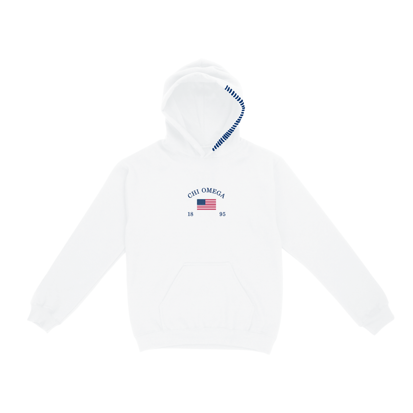 Chi Omega Hoodie / Sweatpants Set (White)