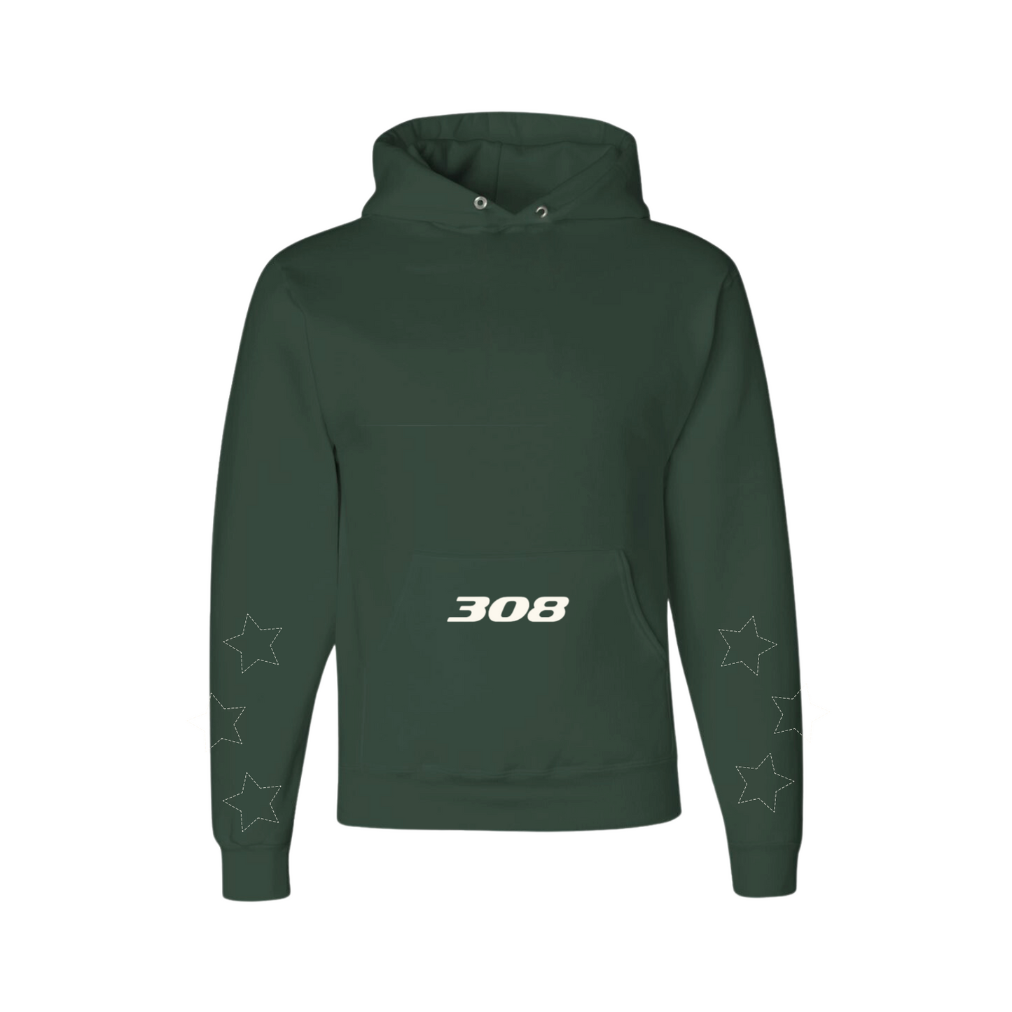 Syracuse Alpha Phi - Teddy Bear Hoodie / Sweatshorts Set (Forest Green)