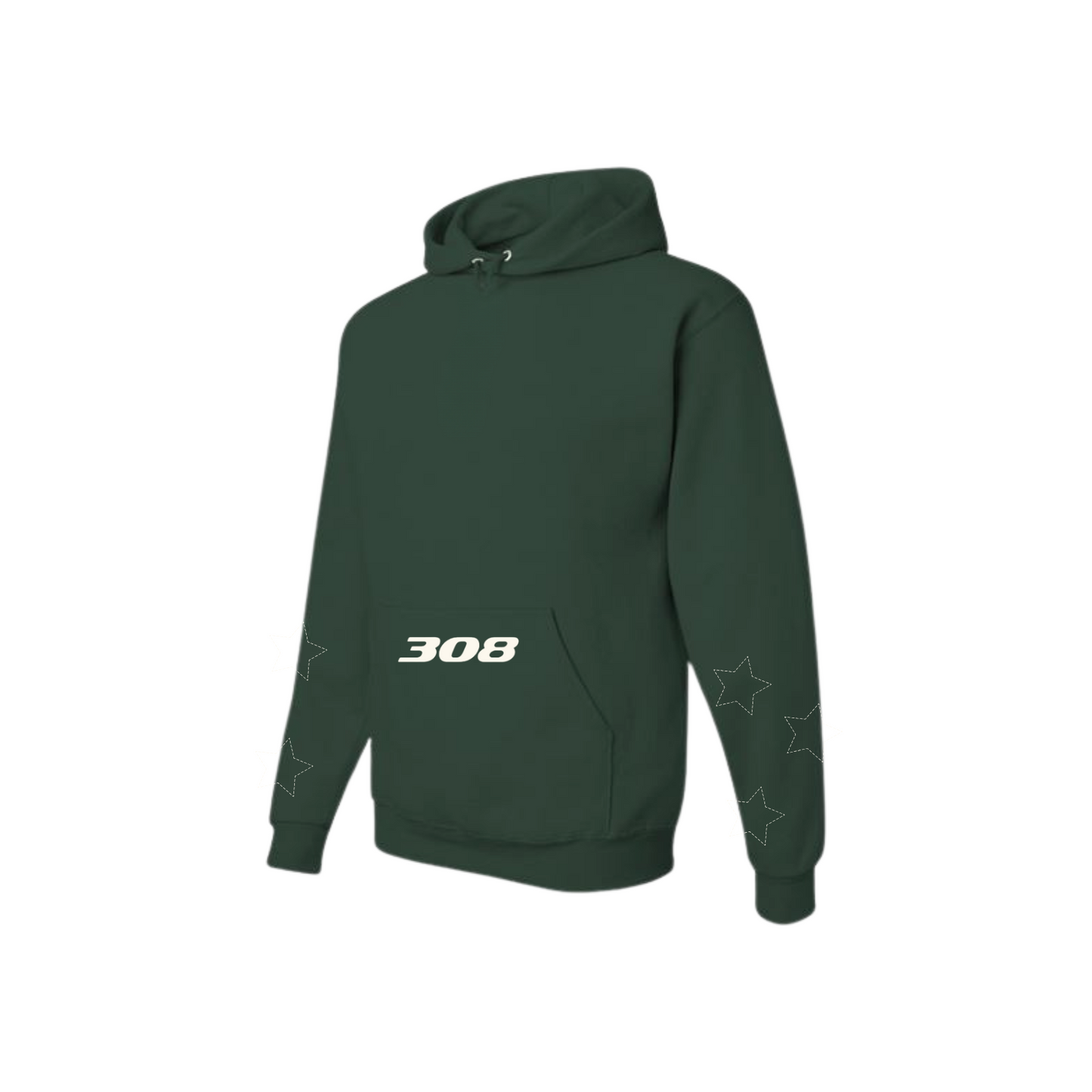 Syracuse Alpha Phi - Teddy Bear Hoodie / Sweatshorts Set (Forest Green)