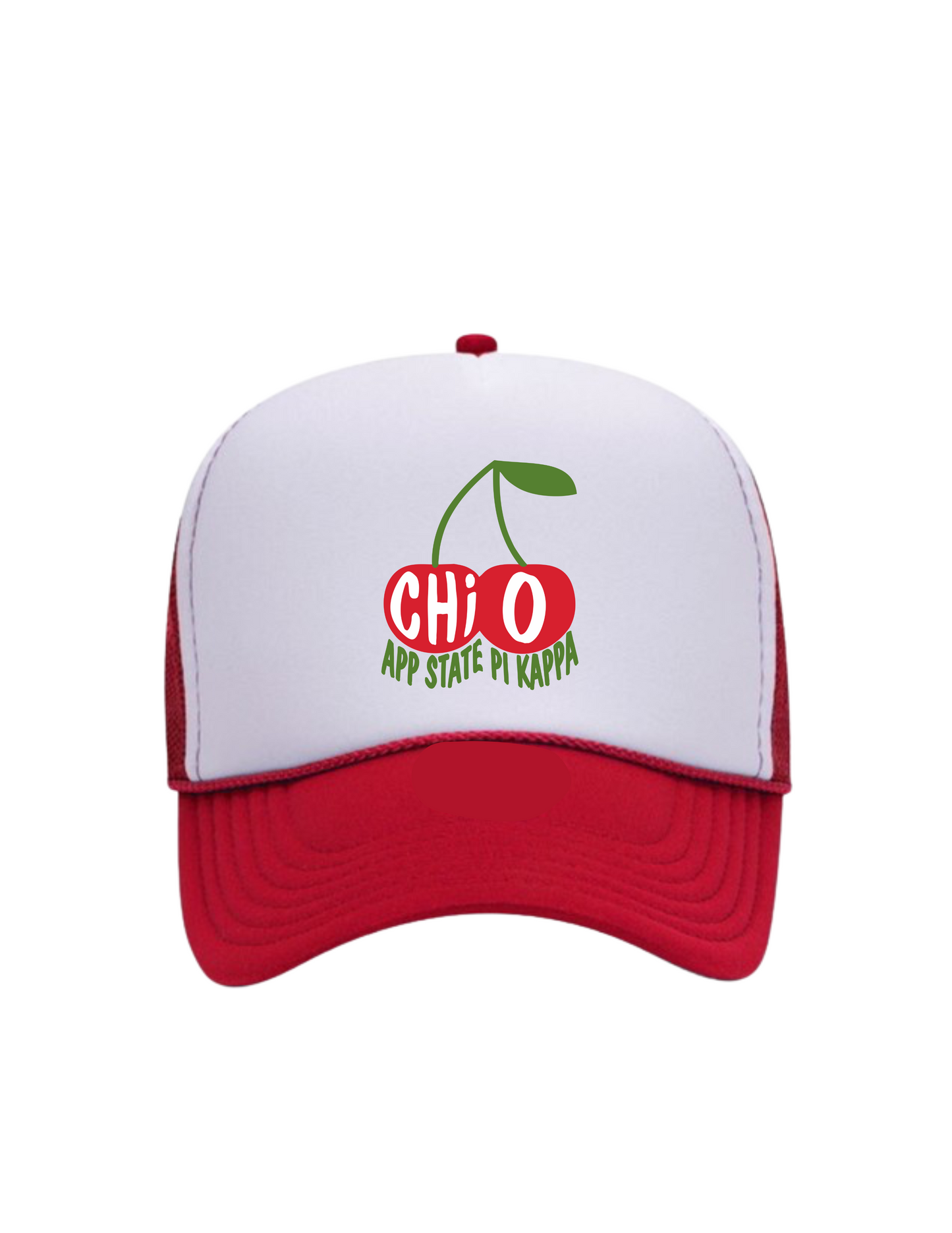 Chi Omega App State Pi Kappa Cherry Hat - White/Red