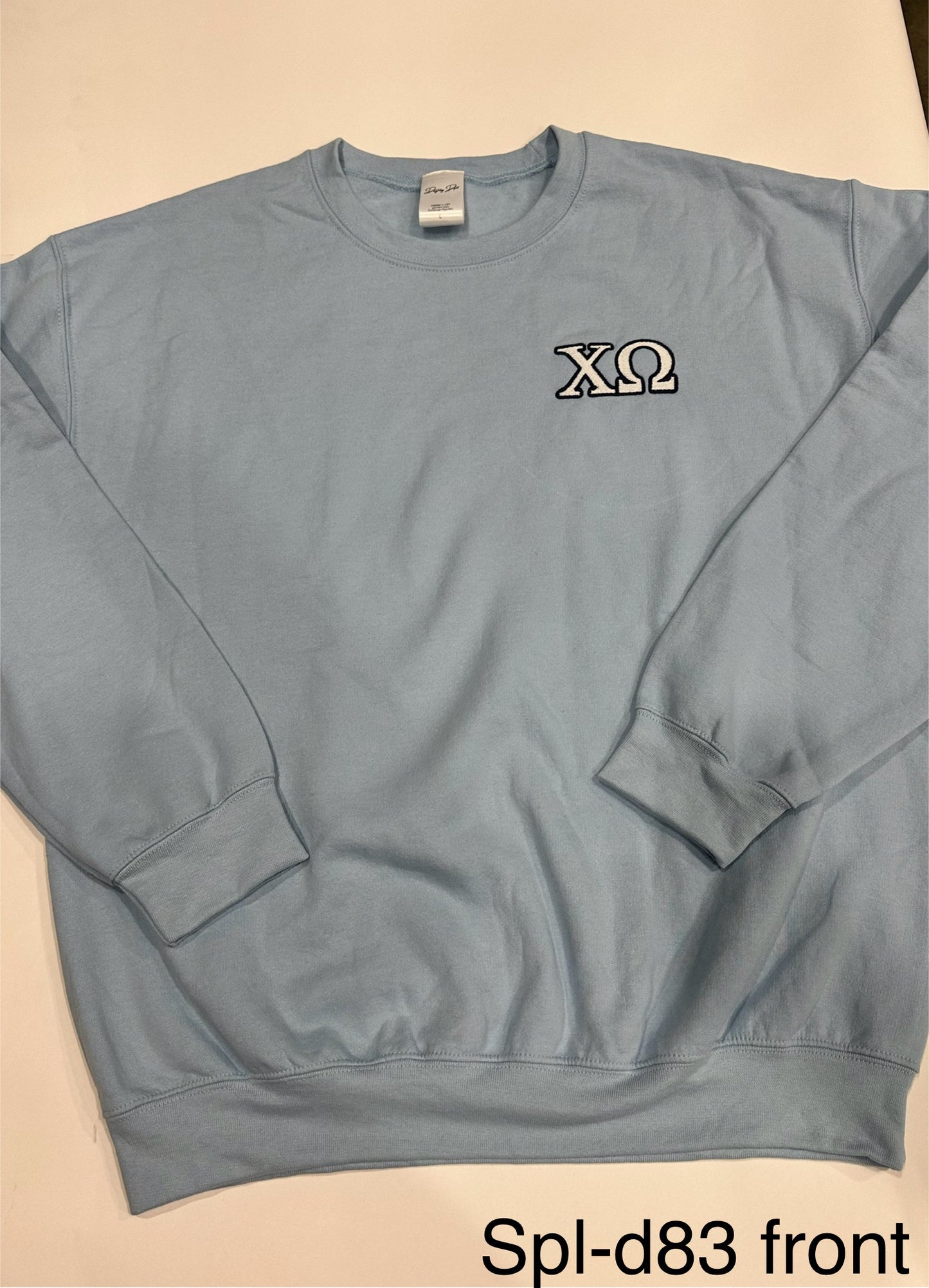 Chi Omega - Crewneck - Light Blue - Large