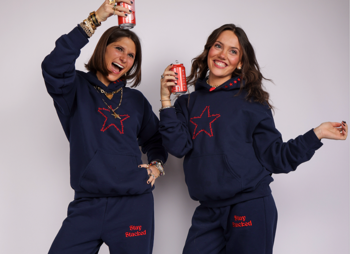 The Sick and Stacked Society - Summer Star Hoodie / Relaxed Leg Sweatpants (Navy w/Red)