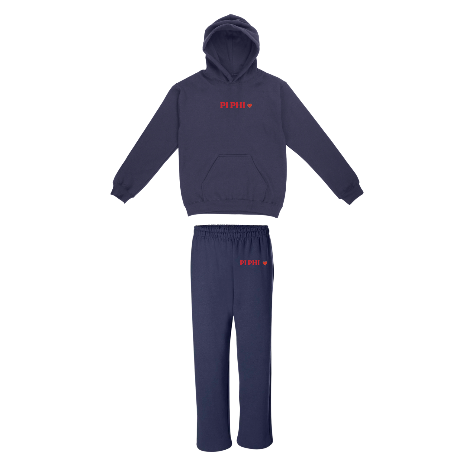 Denison Pi Phi - Denison Love Hoodie / Sweatpants Set (Navy)