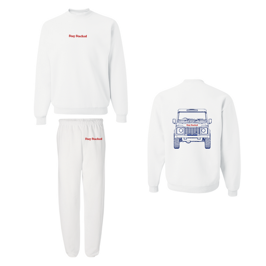 The Sick and Stacked Society - Summer Crewneck / Sweatpants Set (White)