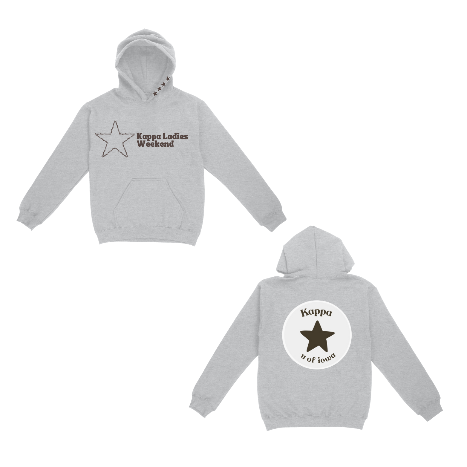 Iowa KKG - Ladies Day, Kappa's Way Hoodie / Sweatpants Set (Brown)