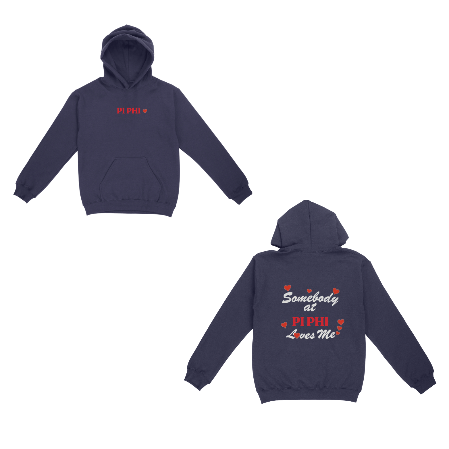 Denison Pi Phi - Denison Love Hoodie / Sweatpants Set (Navy)