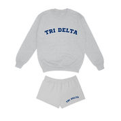 Alabama Tri Delta - Delta Dream Crewneck / Sweatshorts Set (Ash)