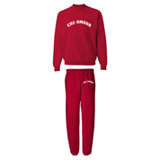 Kansas Chi Omega - Red Crewneck / Sweatpants Set