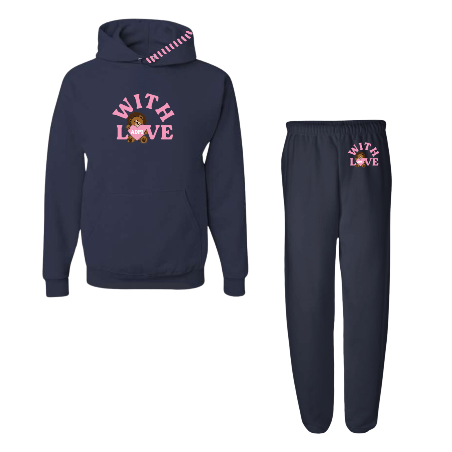 Arizona ADPI - With Love Hoodie / Sweatpants Set (Open Leg or Cuffed Leg)