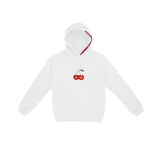 Alpha Phi Cherry Hoodie (White)