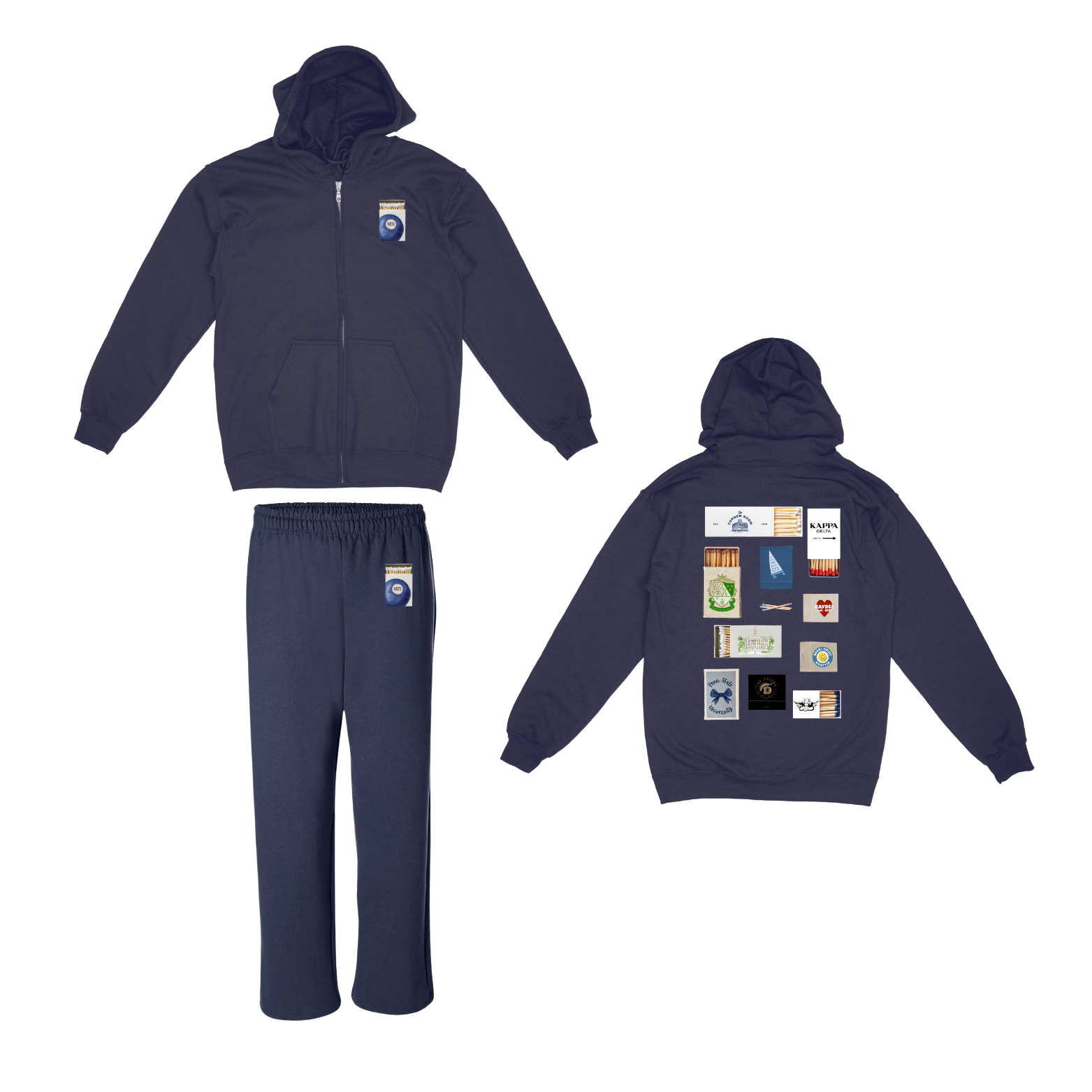 PSU KD - Winter 2024 Perfect Match Zip Up Hoodie / Relaxed Sweatpants (Navy)