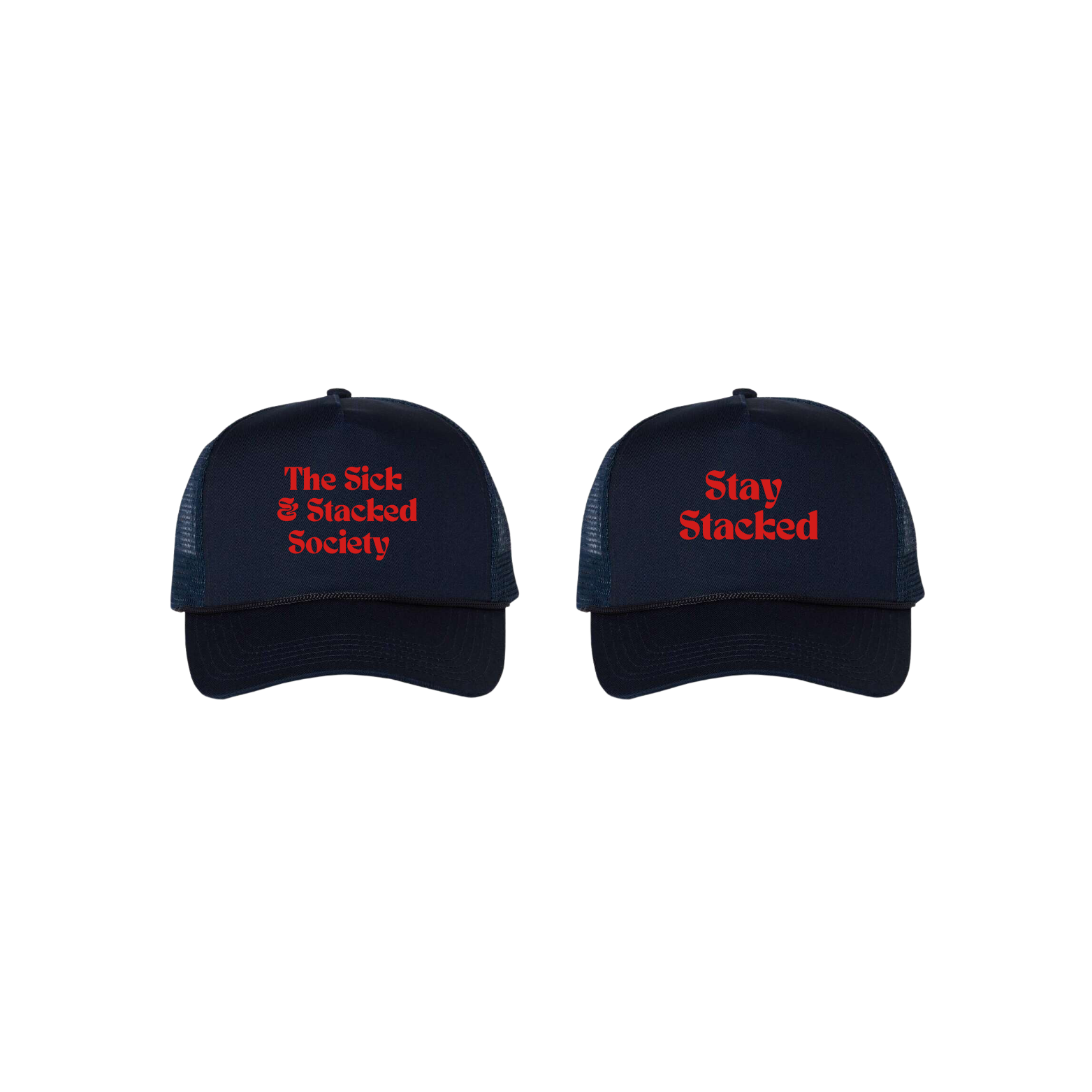 The Sick and Stacked Society - Stay Stacked II Hat (Navy w/Red)