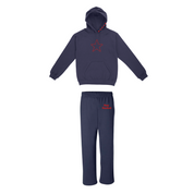 The Sick and Stacked Society - Stay Stacked II Hoodie / Relaxed Leg Sweatpants (Navy w/Red)