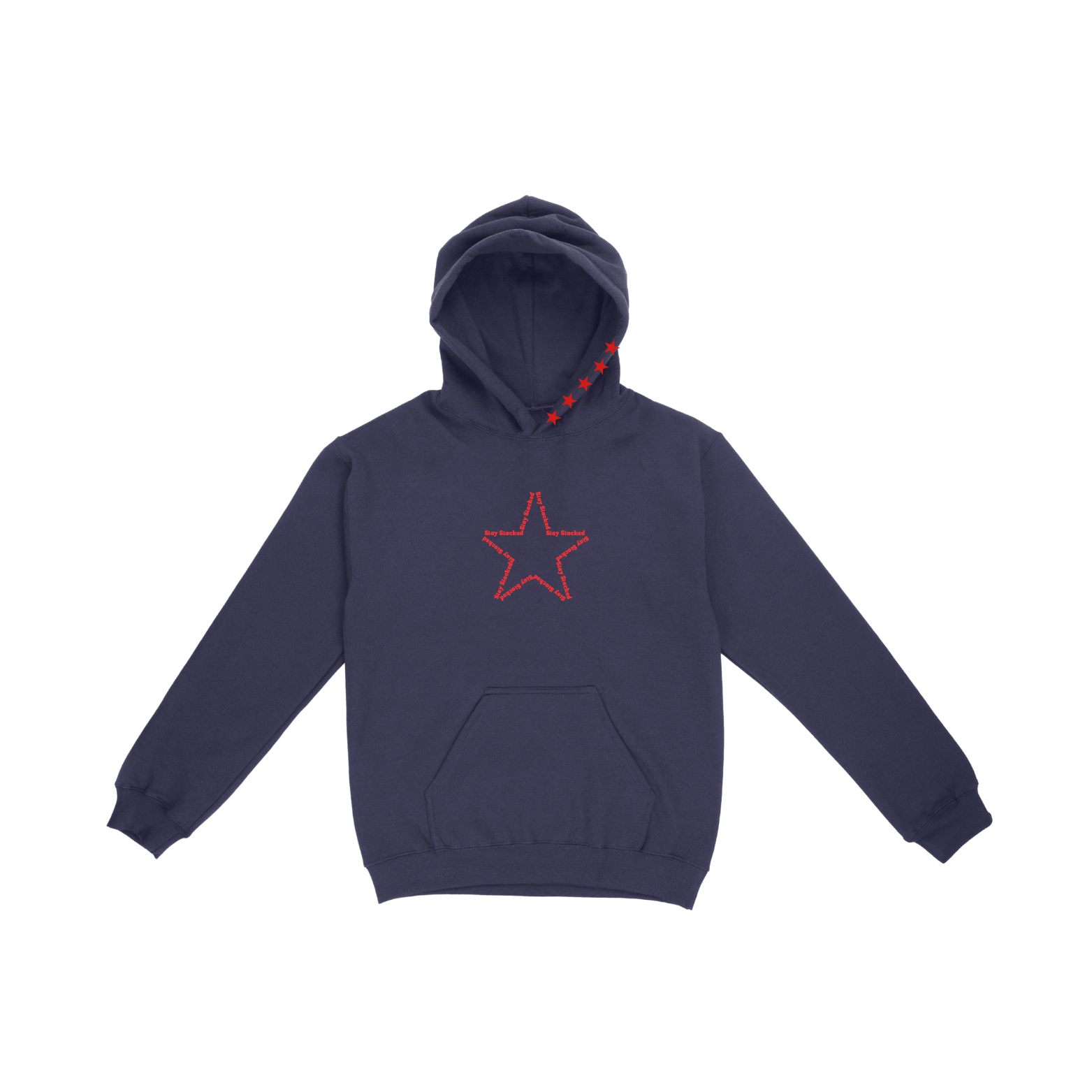 The Sick and Stacked Society - Stay Stacked II Hoodie / Relaxed Leg Sweatpants (Navy w/Red)