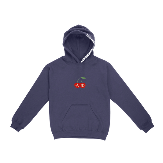Alpha Phi Cherry Hoodie (Navy)