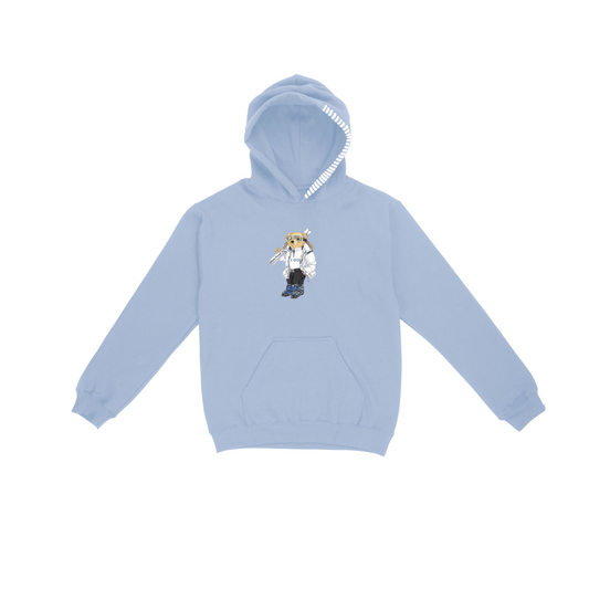 Gamma Phi Beta Winter Formal 24 Ski Bear Hoodie (Light Blue)