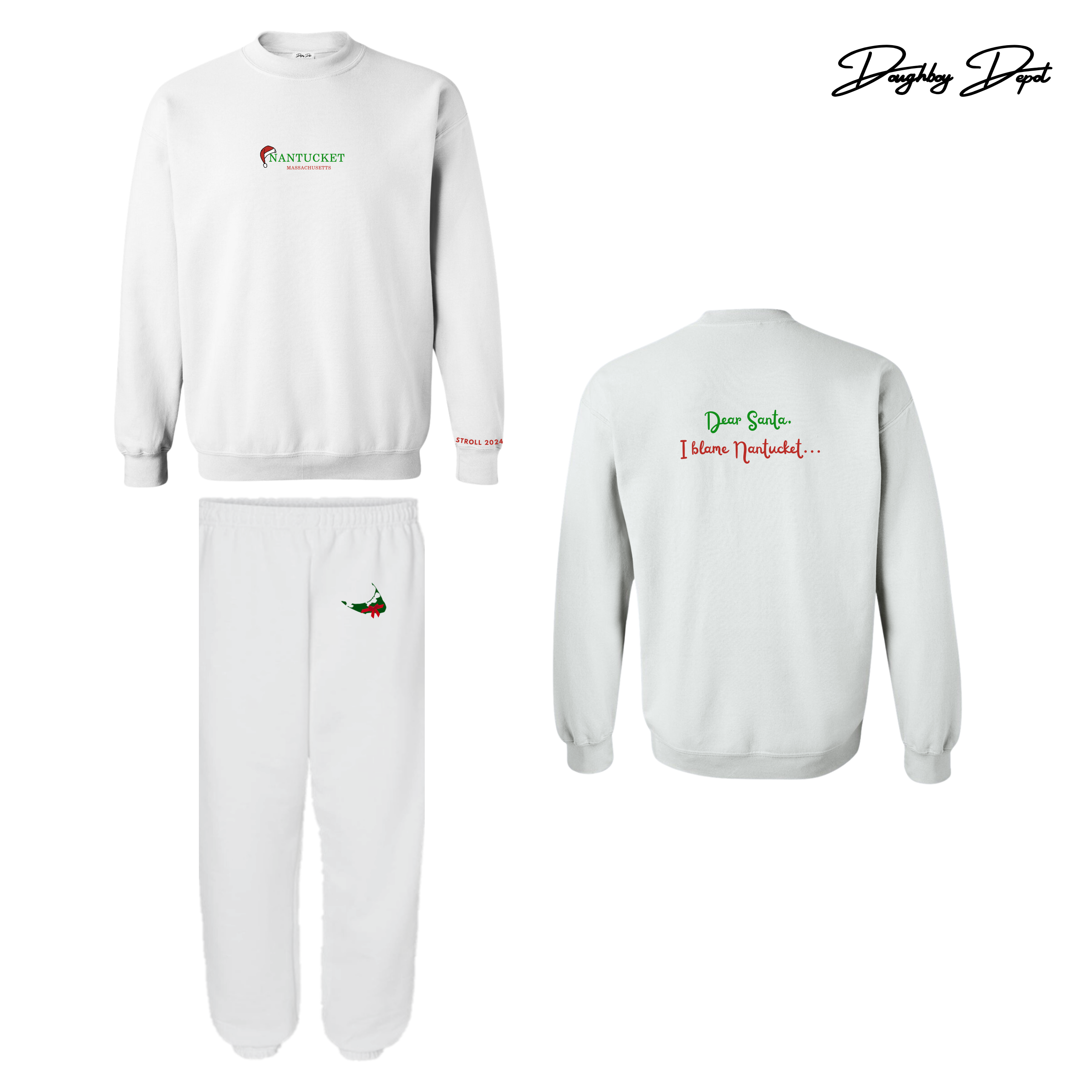 Nantucket Christmas Stroll 2024 - Embroidered Crewneck Set