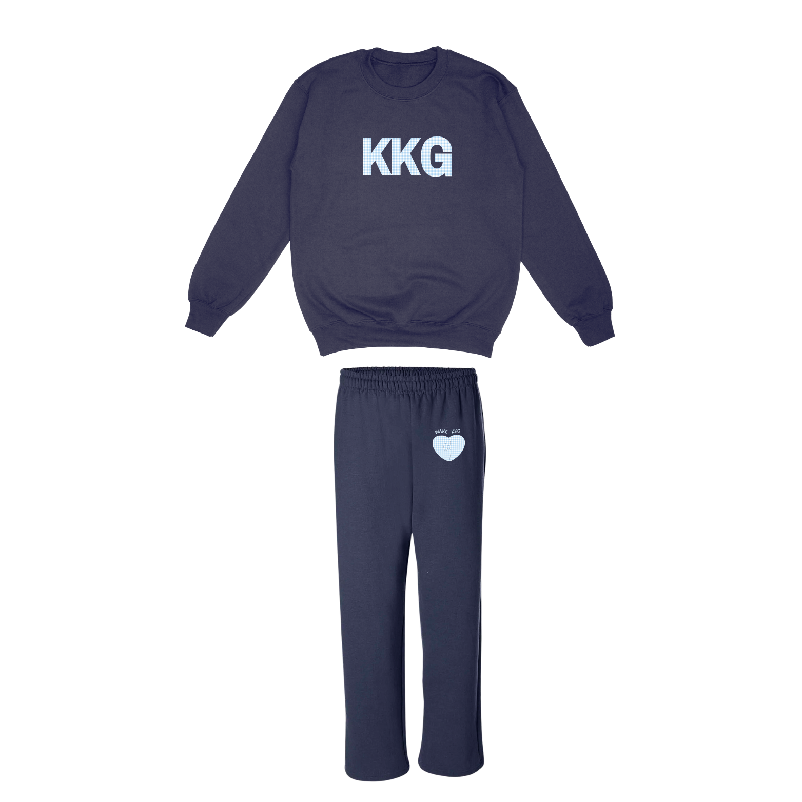 WFU KKG - Kappa Crewneck / Relaxed Leg Sweatpants Set (Navy)