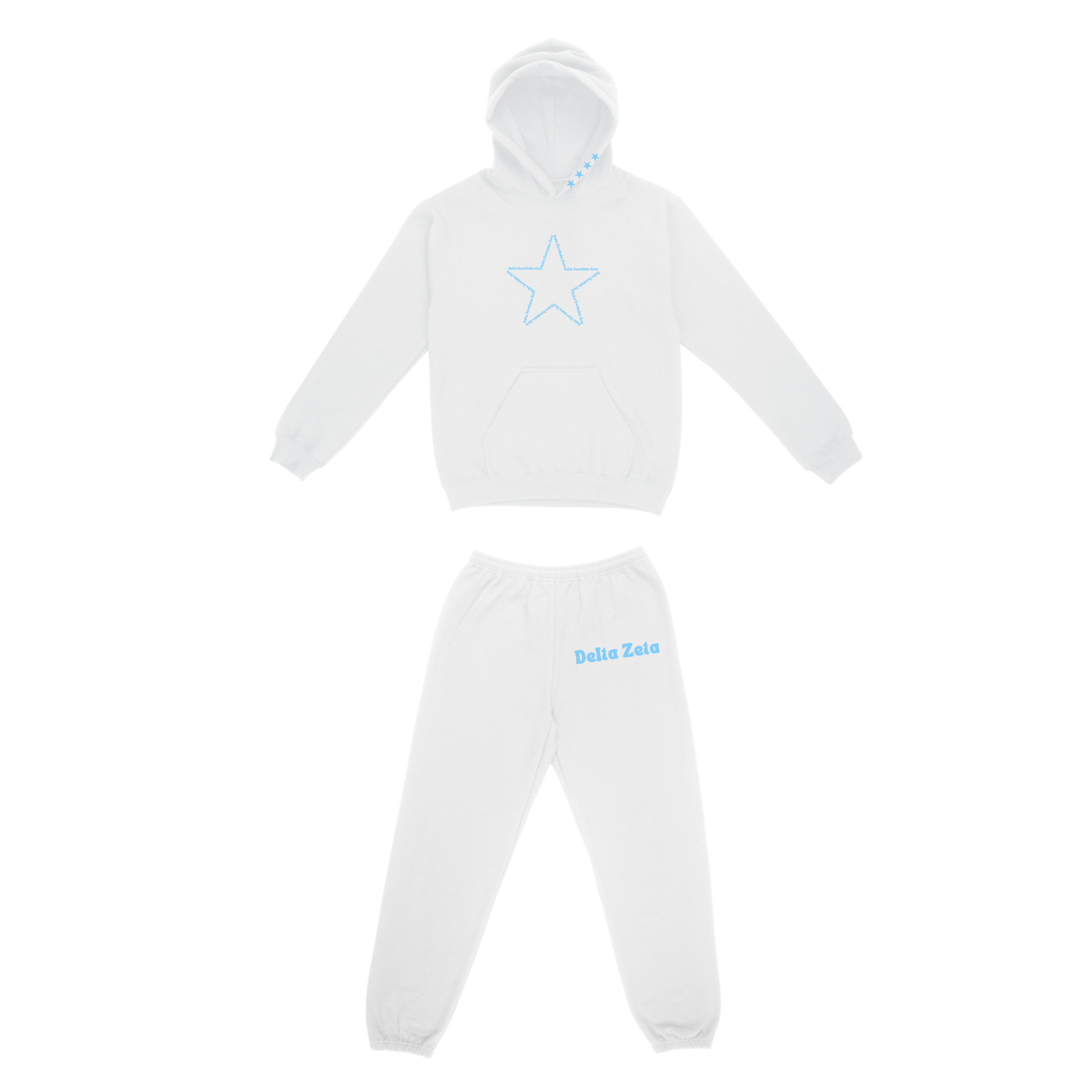 Creighton DZ - Stars & Hearts Hoodie / Cuffed Leg Sweatpants Set (White)