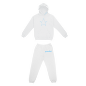 Creighton DZ - Stars & Hearts Hoodie / Cuffed Leg Sweatpants Set (White)