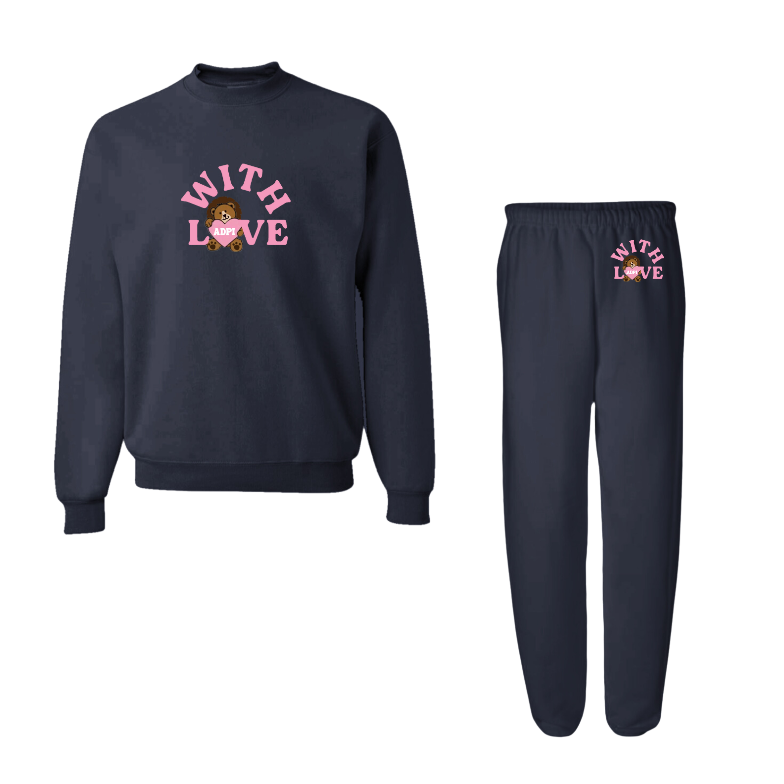 Arizona ADPI - With Love Crewneck / Sweatpants Set (Open Leg or Cuffed Leg)