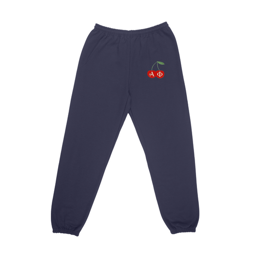 Alpha Phi Cherry Sweatpants (Navy)