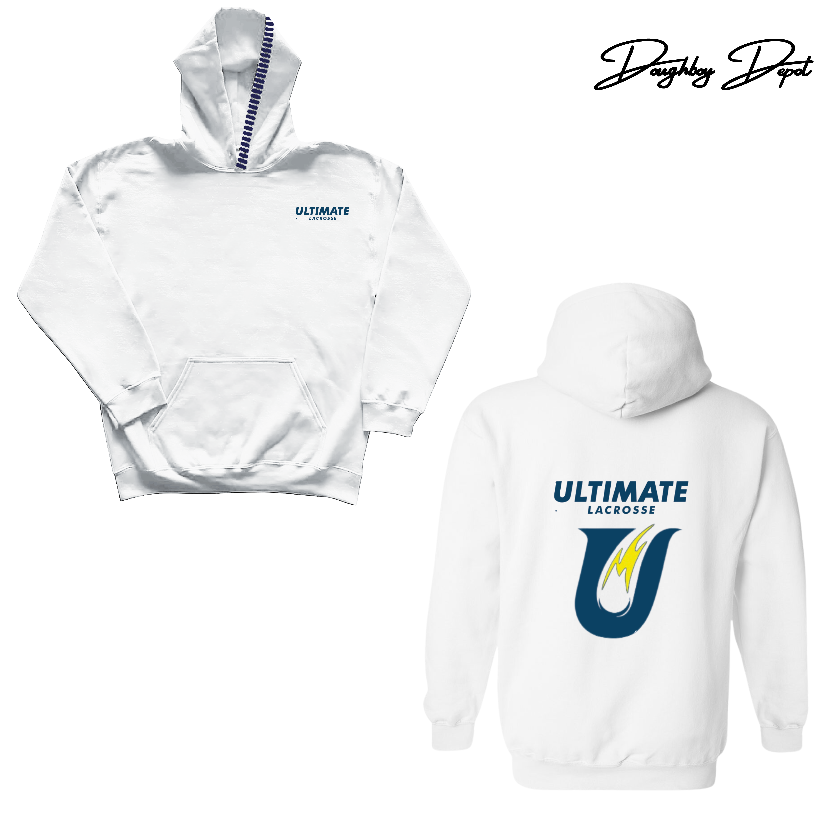 Ultimate Lacrosse - Embroidered Hoodie (WHITE) - MN