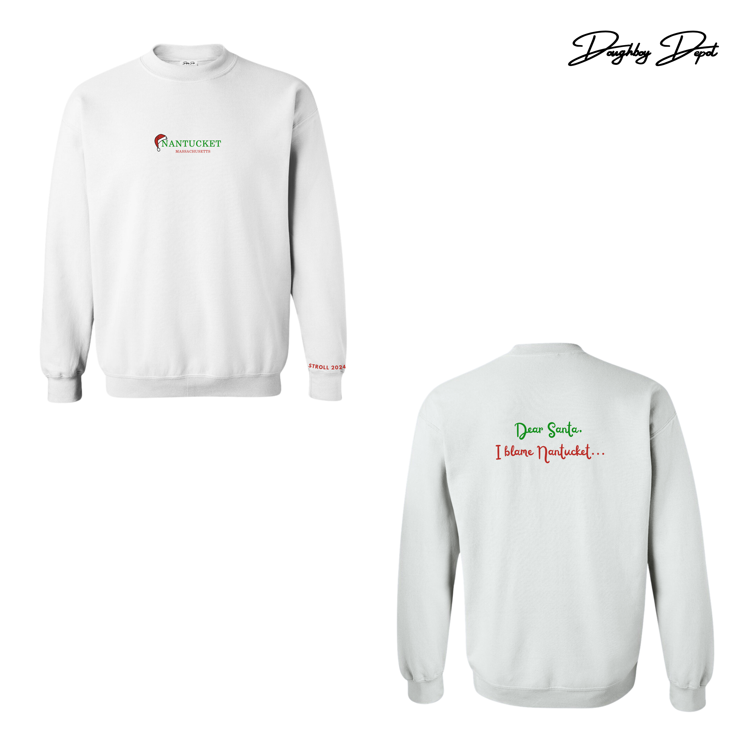 Nantucket Christmas Stroll 2024 - Embroidered Crewneck