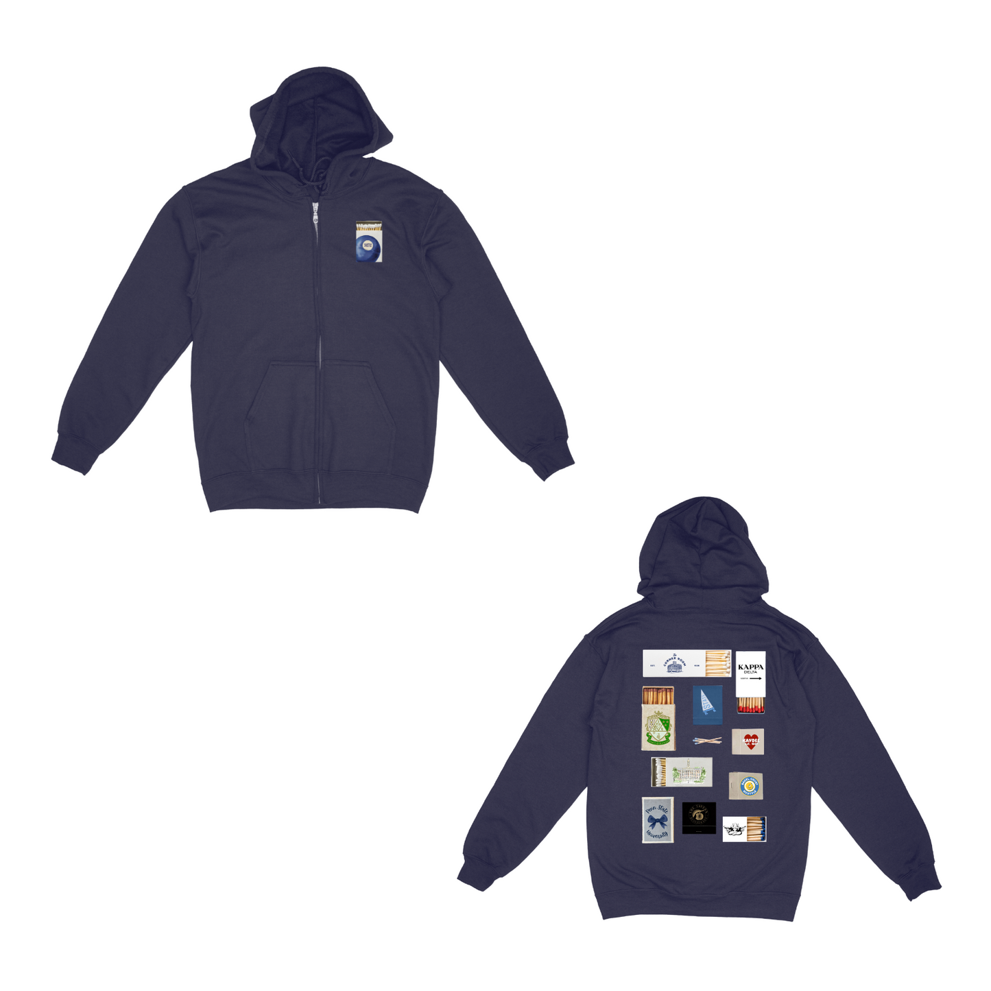 Penn State KD / Kappa Delta Zip Up Hoodie - Navy