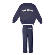 Alabama Tri Delta - Delta Dream Crewneck / Open Leg Sweatpants Set (Navy)