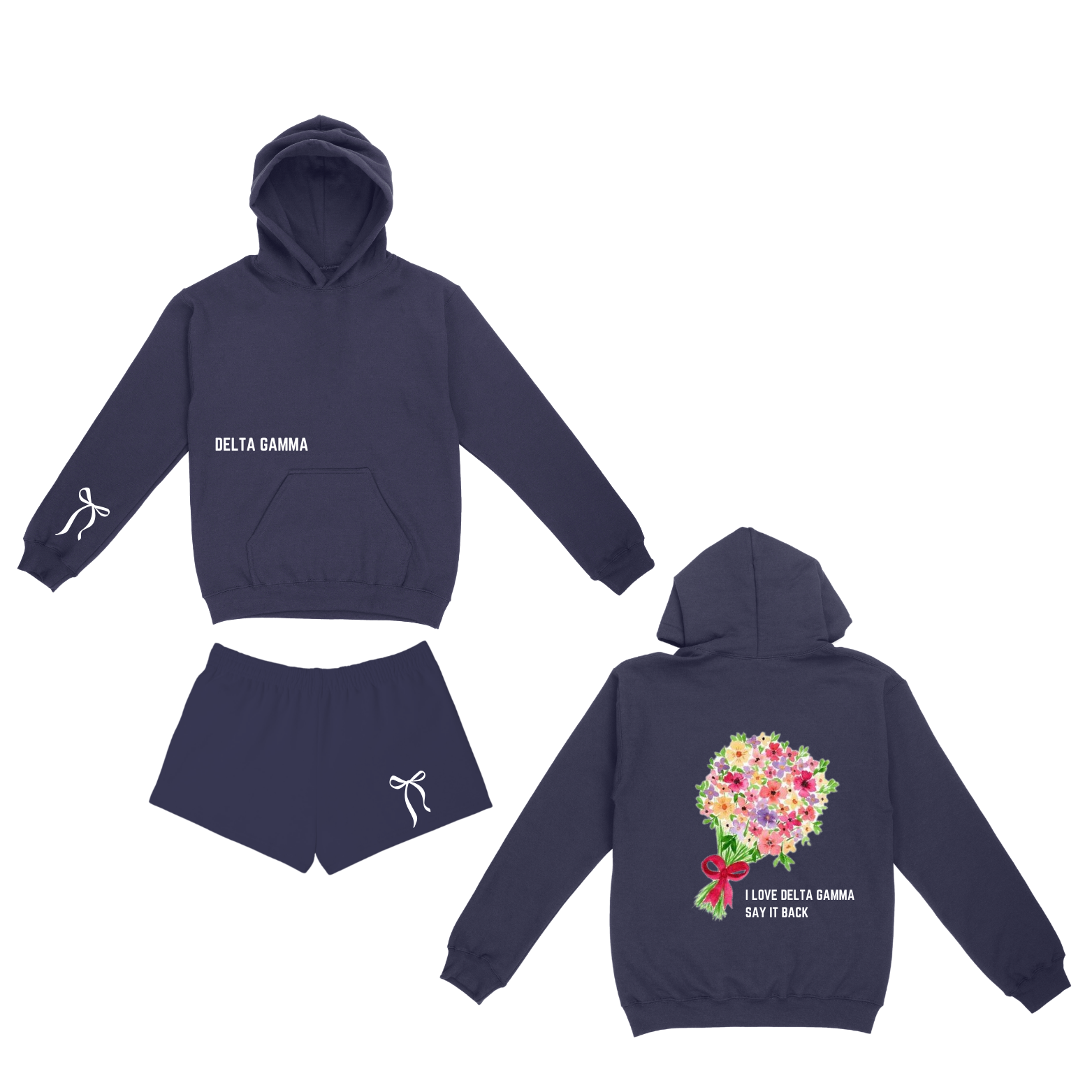 USC Delta Gamma - DG Dreamer Floral Hoodie/Sweatshorts Set