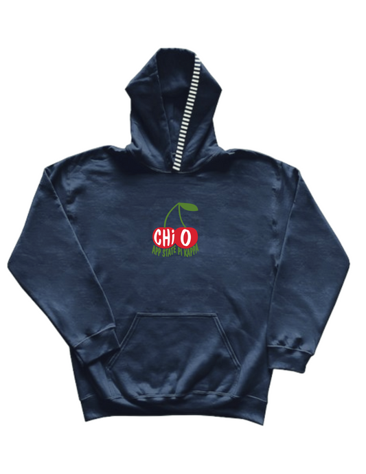 Chi Omega App State Pi Kappa Cherry Hoodie - Navy