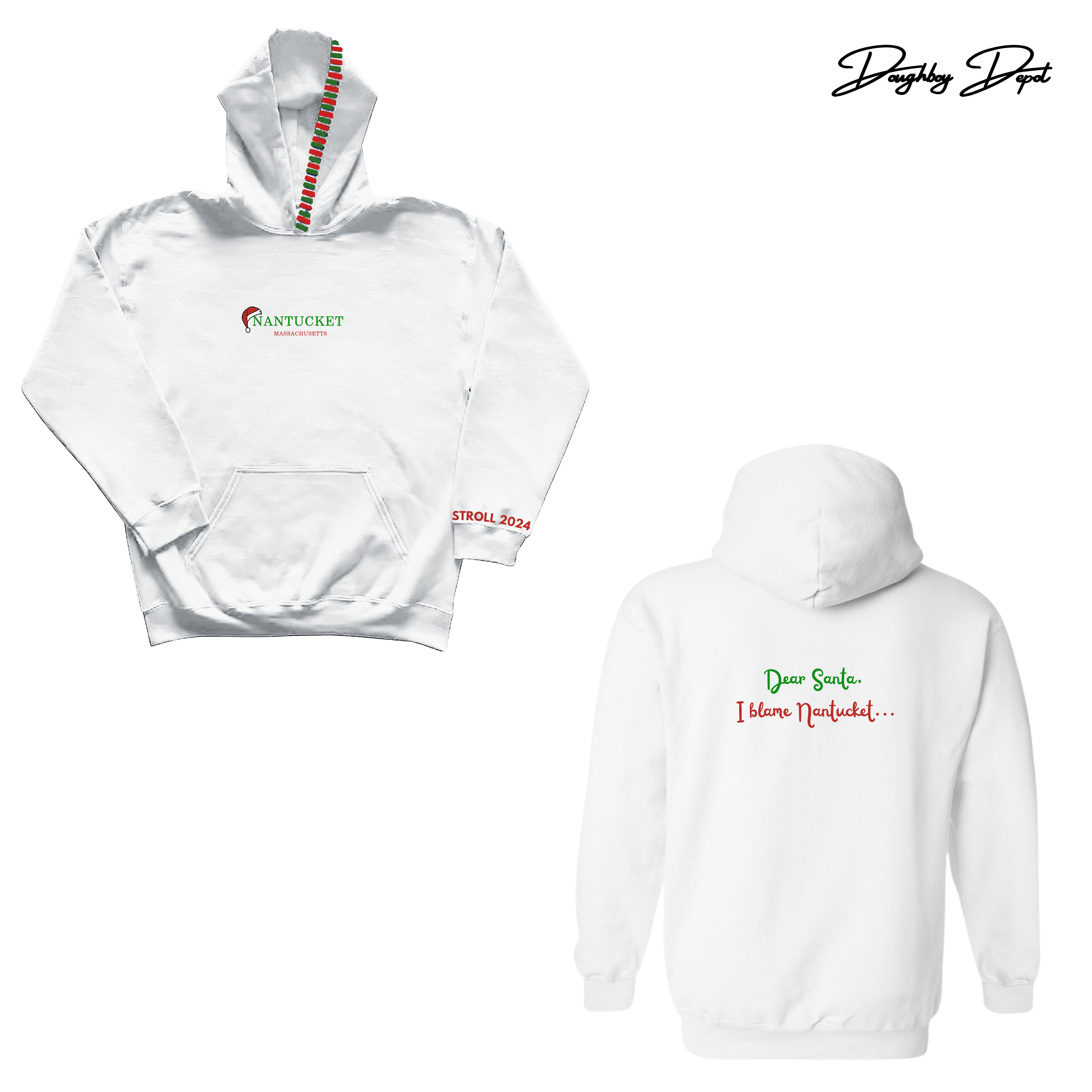 Nantucket Christmas Stroll 2024 - Embroidered Hoodie