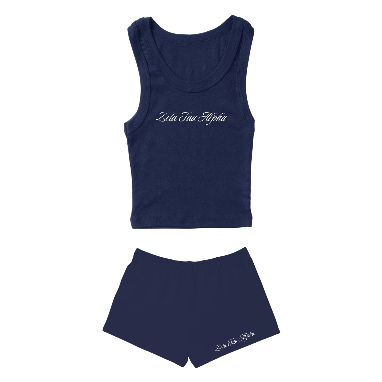 Charleston ZTA - Zeta Tau Alpha Tank Top / Sweatshorts Set (Navy)