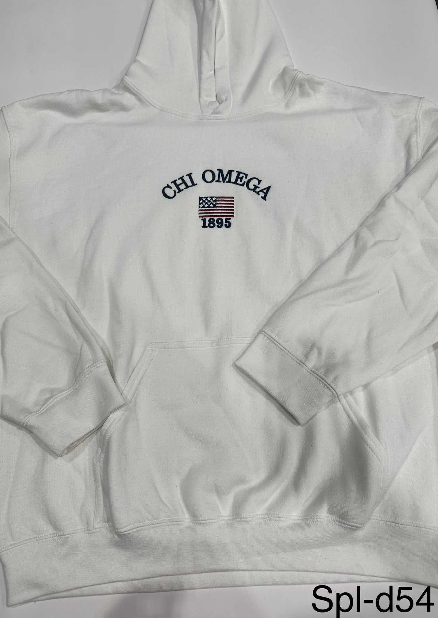 Chi Omega - Hoodie - White  - SIZE
