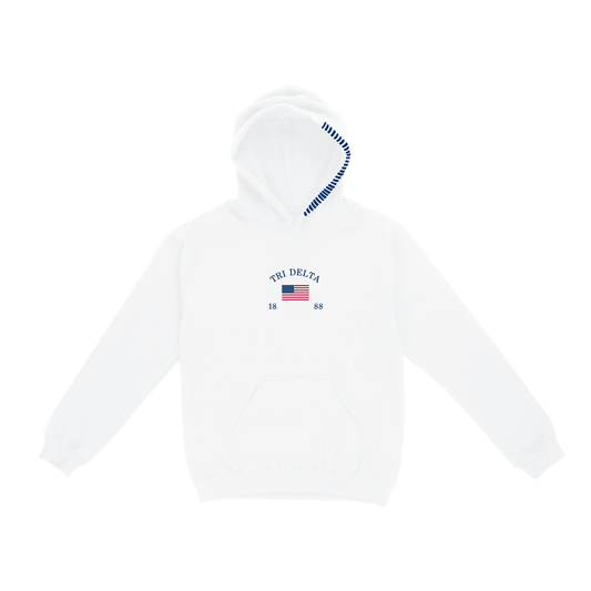 Tri Delta 1888 American Beauty Hoodie (White)