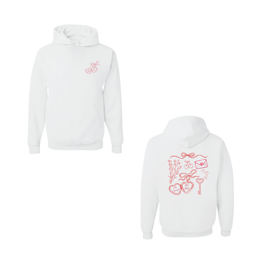 Chi Omega Heart and Bows Hoodie