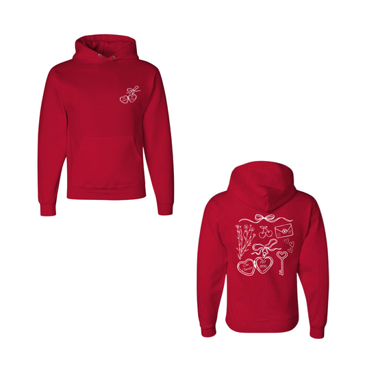 Chi Omega Hearts & Bows Hoodies