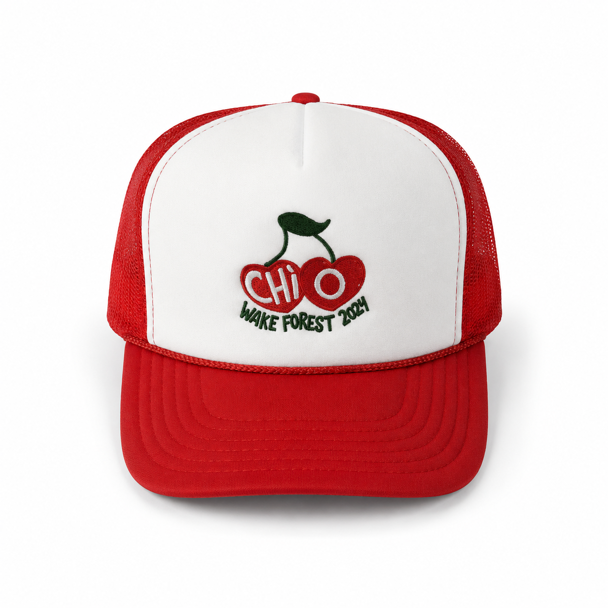 Chi Omega/Wake Forest 2024 - Hat - White/Red - OS